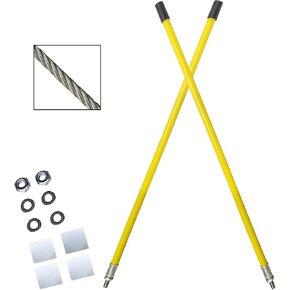 Orange 24" Snow Plow Markers Blade Guides 304 Stainless Steel Joint Never Break, Fit for Blizzard Boss SNO-Way Western Snowplows & Many More Pickup Truck SUV UTV ATV