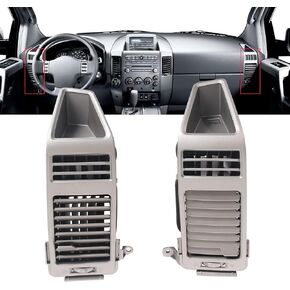 2Pcs Gray Dashboard A/C Vent Panel Fits for Nissan Armada 2005-2006, Fits for Nissan Titan 2004-2006, Left & Right Side AC Air Vent Grille Replaces OE# 7S000 68420-7S000 68420-9FD0B