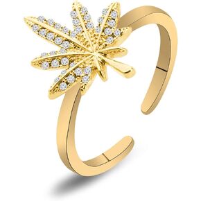 TGBJE Cannabis Leaf Ring Cannabis Gift Cannabis Weed Gift Cannabis Lover Gift Marijuana Gift