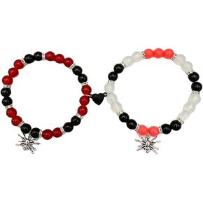 Spider Charm Matching Friendship Bracelets for Couples Best Friends Matching Relationship Bracelets for Her Him Women Teen Girls