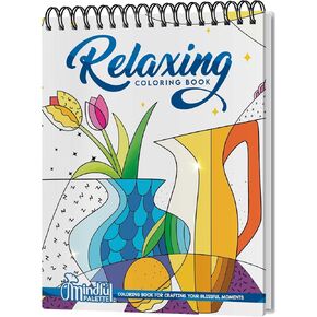 Mindful Palette Coloring Books for Adults Relaxation – 30 Stress Relief Relaxing Pattern Designs, Thick Paper, for Markers, Spiral Bound – Spiral Coloring Book for Adults, Relaxation Gifts for Women