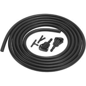 ACROPIX Front Windshield Washer Nozzle Sprayer Kit for Toyota Tacoma Camry with Hose Connector - Pack of 2 Black