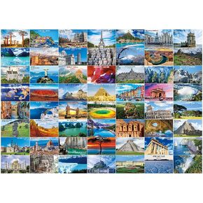 BenBen 1000 Piece Puzzle for Adults, Jigsaw Puzzles with Letters on Back, World Wonders, Challenging Puzzle for Game Night Home Décor (27.5" x 19.7")