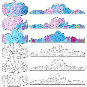 Sumind 24 Pieces Color Your Own Turkey Crowns Thanksgiving Craft for Kids Thanksgiving Turkey Paper Hat for Sunday School Thanksgiving Activity (Classic)