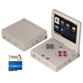 Daxceirf RG35XXSP Flip Retro Handheld Game Console, Linux System, 3.5-inch IPS 640 * 480 Resolution Screen 3300 Battery H700 Portable Video Gaming Console Support Bluetooth WiFi (Red Transparent)