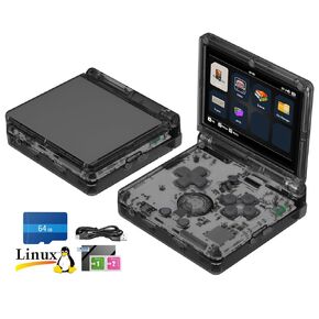 وحدة تحكم ألعاب محمولة باليد RG35XXSP، نظام Linux، شاشة دقة 3.5 بوصة IPS 640*480، بطارية 3300 H700 وحدة تحكم ألعاب فيديو محمولة تدعم بلوتوث واي فاي (أحمر شفاف)