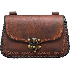 Lord of Battles Genuine Leather Bag The Messenger Belt Bag Medieval Waist Bag Cellphone Carry Purse Ren Faire Leather Bag
