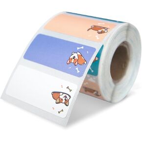 PUQU 30x14mm Cartoon Corgi Direct Thermal Sticker Labels, Self-Adhesive All-Purpose Label Maker Tape, Compatible with AQ/Q1 Series Label Printer, Refills Standard Laminated Office Labeling, 1 Rolls