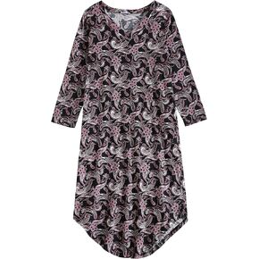 PNAEONG Nightgowns for Women Soft Cotton Long Sleeve Night Gowns Adult Sleepwear V Neck Nightshirt Comfy Sleepshirts