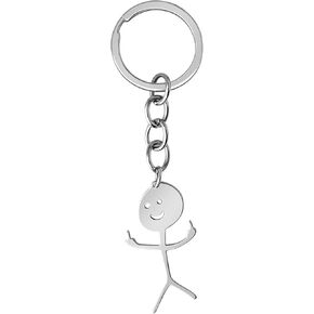White Elephant Gifts for Adults, Funny Gifts Doodle Keychain Middle Finger Pendant Keyring Jewelry for Men Women
