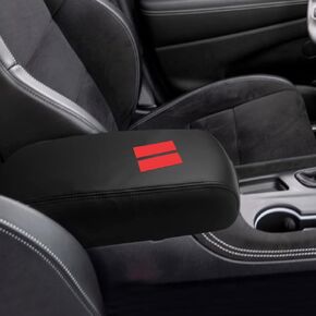 INTGET Car Center Console Armrest Cover for Dodge Durango Accessories 2011-2020 Leather Arm Rest Box Lid Cover Seat Protector (2011-2020, Black with Carbon Fiber Texture)