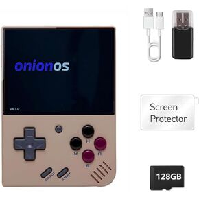 MIYOO Mini Plus Onion OS System Gray Color 128GB TF Card Retro Handheld Game Console Portable 3.5inch IPS Screen Game Player