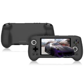 SKRVGOJFG Silicone Case Compatible with Anbernic RG556, Anti-Scratch, Washable, Shockproof Silicone Protective Cover for RG556 Retro Handheld Game Console - Black