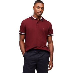Tommy Hilfiger Men's Short Sleeve Casual Polo Shirts in Regular Fit with Stretch and Collar Designs