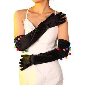 St. Patrick’s Day Long Gloves Satin Opera Party Gloves Stretchy Elbow Gloves Evening Dancing Party Gloves for Women