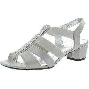 David Tate Womens Eve Rhinestone Block Heel Evening Sandals
