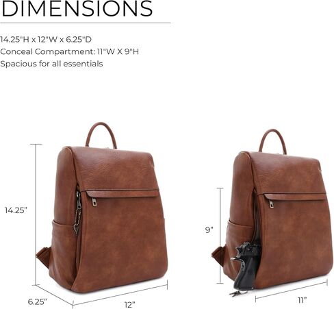 JESSIE & JAMES Sierra Concealed Carry Lock and Key Backpack Purse - Brown in Saudi Arabia
