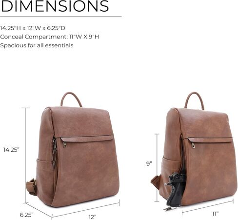 JESSIE & JAMES Sierra Concealed Carry Lock and Key Backpack Purse - Brown in Saudi Arabia