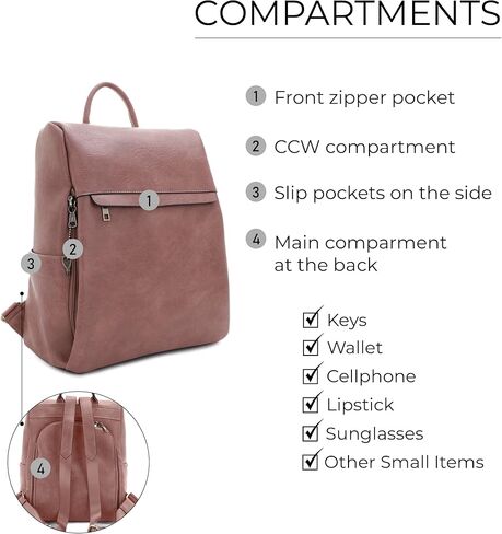 حقيبة ظهر بقفل ومفتاح مخفي من جيسي آند جيمس سييرا - بني in Kuwait