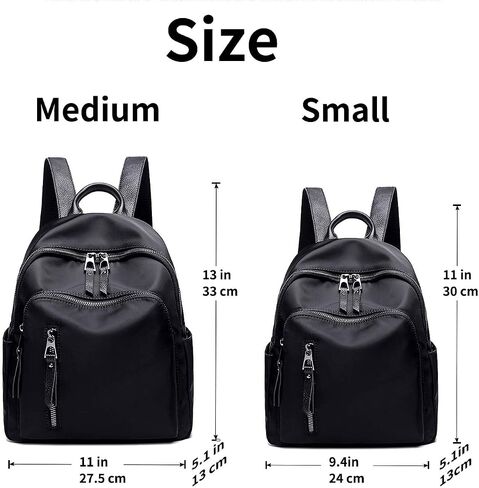 Small Backpack Purse For Women, Cute Mini Backpack Waterproof,Tiny Nylon Fashion Backpack Handbag,Casual Back Pack Black Bag (Small Black backpack in Kuwait
