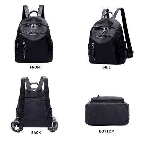 Small Backpack Purse For Women, Cute Mini Backpack Waterproof,Tiny Nylon Fashion Backpack Handbag,Casual Back Pack Black Bag (Small Black backpack in Kuwait