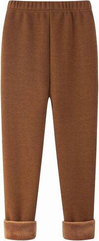 Girls' Fleece Lined Leggings Cotton Kids Thick Warm Pants 2-13 Years in Kuwait