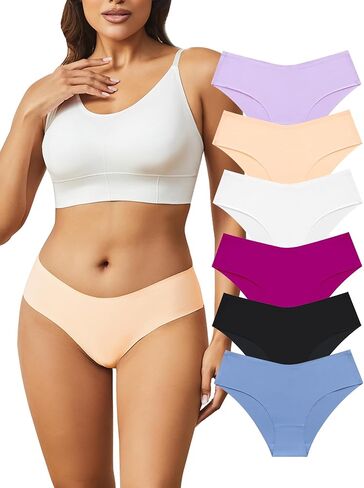 Bolivelan 6 Pack Seamless Underwear for Women No Show Invisibles Bikini Panties in Saudi Arabia