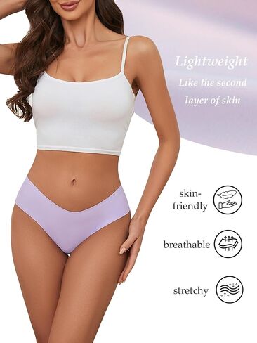Bolivelan 6 Pack Seamless Underwear for Women No Show Invisibles Bikini Panties in Saudi Arabia