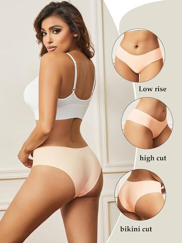 Bolivelan 6 Pack Seamless Underwear for Women No Show Invisibles Bikini Panties in Saudi Arabia