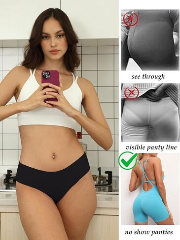 Bolivelan 6 Pack Seamless Underwear for Women No Show Invisibles Bikini Panties in Saudi Arabia