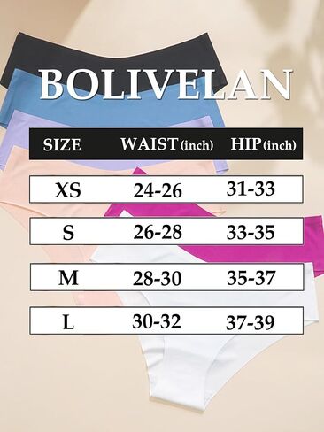 Bolivelan 6 Pack Seamless Underwear for Women No Show Invisibles Bikini Panties in Saudi Arabia
