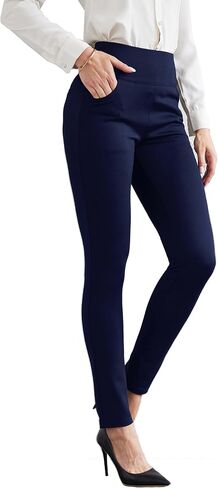 heipeiwa Women's Dress Pants Skinny High Waist Pull on Pants with Pockets Comfort Stretch Slim Fit Work Pants in Kuwait