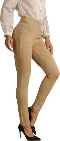 heipeiwa Women's Dress Pants Skinny High Waist Pull on Pants with Pockets Comfort Stretch Slim Fit Work Pants in Kuwait
