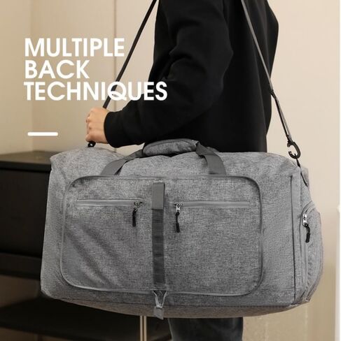 Travel Duffle Bag for Men Gym Grande Travel Hombre Traveling With Shoe Compartment Backpack Carry On Sports Black in Saudi Arabia