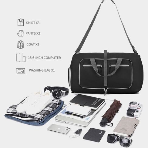 Travel Duffle Bag for Men Gym Grande Travel Hombre Traveling With Shoe Compartment Backpack Carry On Sports Black in Saudi Arabia