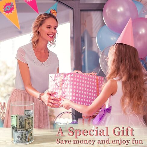 Acrylic Piggy Bank for Adults Kids, Clear Unbreakable Piggy Bank for Boys Girls, Money Saving Box Jar for Coin, Must Break to Open, Size 10" H x 6" Diameter (Large) in Saudi Arabia