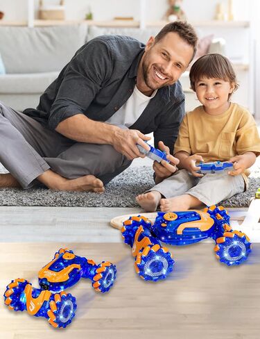 Gesture Sensing RC Stunt Car, Rotating Rechargeable Transform Car Toys, with Lights Music Spray, 360° 4WD Remote Control Twist Cars, Birthday Gifts for Kids Boys Girls 6-8-12, Best Gift for Kids 5-7 in Saudi Arabia