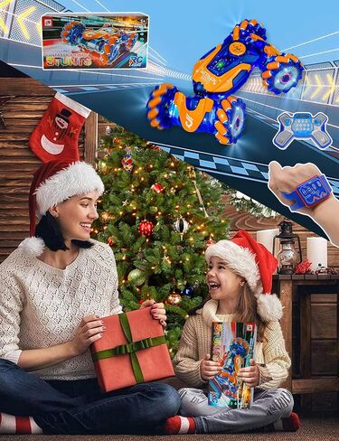 Gesture Sensing RC Stunt Car, Rotating Rechargeable Transform Car Toys, with Lights Music Spray, 360° 4WD Remote Control Twist Cars, Birthday Gifts for Kids Boys Girls 6-8-12, Best Gift for Kids 5-7 in Saudi Arabia