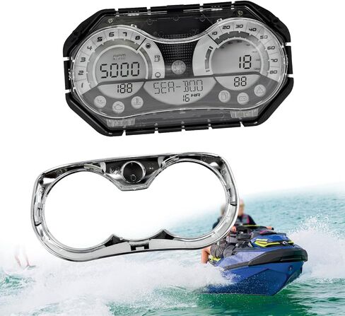 278002270 ترقية مجموعة عداد السرعة LCD OEM مع إطار من الكروم 278002144 متوافق مع SeaDoo GTX RXP RXT Wake 2006-2011، لا يتطلب برمجة in Kuwait