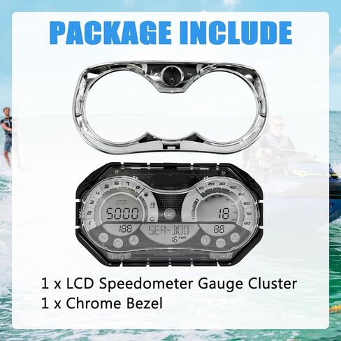 278002270 ترقية مجموعة عداد السرعة LCD OEM مع إطار من الكروم 278002144 متوافق مع SeaDoo GTX RXP RXT Wake 2006-2011، لا يتطلب برمجة in Kuwait