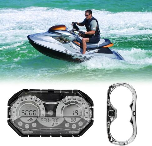 278002270 ترقية مجموعة عداد السرعة LCD OEM مع إطار من الكروم 278002144 متوافق مع SeaDoo GTX RXP RXT Wake 2006-2011، لا يتطلب برمجة in Kuwait