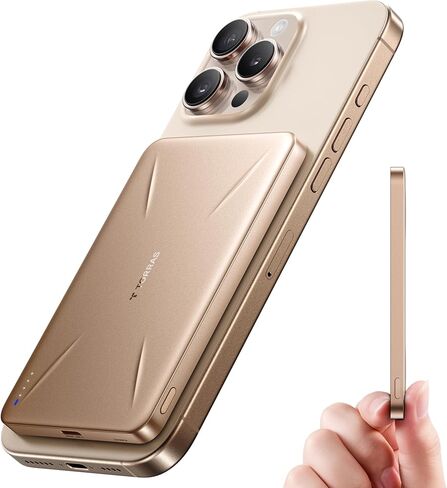 TORRAS Magnetic Portable Charger, Ultra Slim 5,000mAh Wireless Power Bank Fast Charging Battery Pack with USB-C Cable for Travel, Magsafe-Compatible Power Bank for iPhone 16 Pro Max/16 Pro/15/14/13/12 in Saudi Arabia