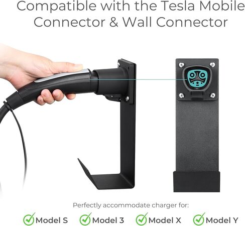Lectron Tesla NACS شاحن السيارة الكهربائية فوهة الحافظة وخطاف J لإدارة الكابلات - منظم سلك شاحن Tesla متوافق مع موصل الهاتف المحمول وموصل الحائط in Saudi Arabia