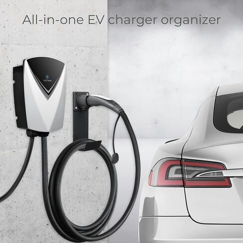 Lectron Tesla NACS شاحن السيارة الكهربائية فوهة الحافظة وخطاف J لإدارة الكابلات - منظم سلك شاحن Tesla متوافق مع موصل الهاتف المحمول وموصل الحائط in Saudi Arabia