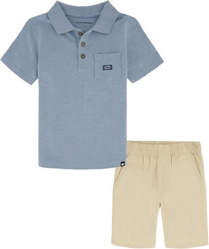 Lucky Brand Boys 2 Piece Knit Woven Short Set in Saudi Arabia