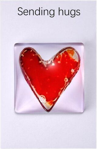 MIXJOY Fused Glass Heart Pocket Hug Token, Small Miss You Gift, Friendship Fused Glass Hug Keepsake Gift, Thinking of You in Saudi Arabia