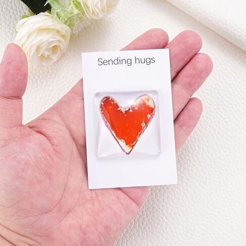MIXJOY Fused Glass Heart Pocket Hug Token, Small Miss You Gift, Friendship Fused Glass Hug Keepsake Gift, Thinking of You in Saudi Arabia