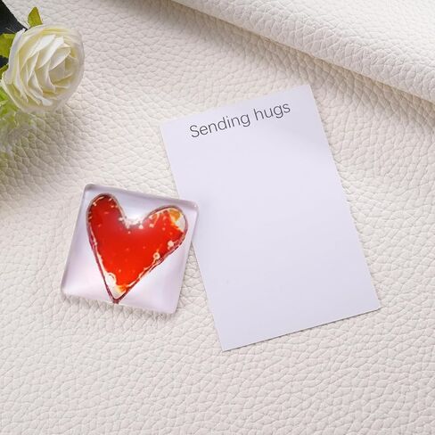 MIXJOY Fused Glass Heart Pocket Hug Token, Small Miss You Gift, Friendship Fused Glass Hug Keepsake Gift, Thinking of You in Saudi Arabia