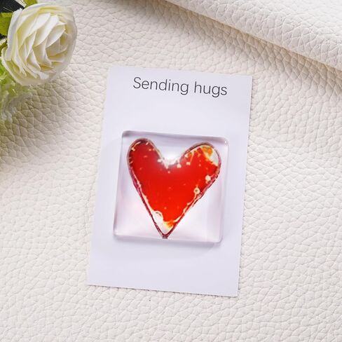 MIXJOY Fused Glass Heart Pocket Hug Token, Small Miss You Gift, Friendship Fused Glass Hug Keepsake Gift, Thinking of You in Saudi Arabia