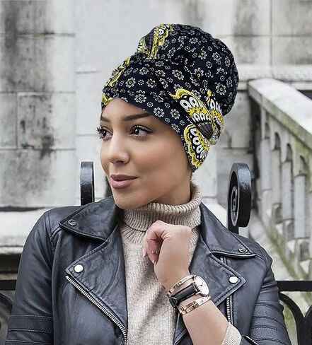 HOMELEX Head Wraps Turbans Stretch Jersey Knit Headwraps Wrap Scarf Turban Tie for Women in Kuwait
